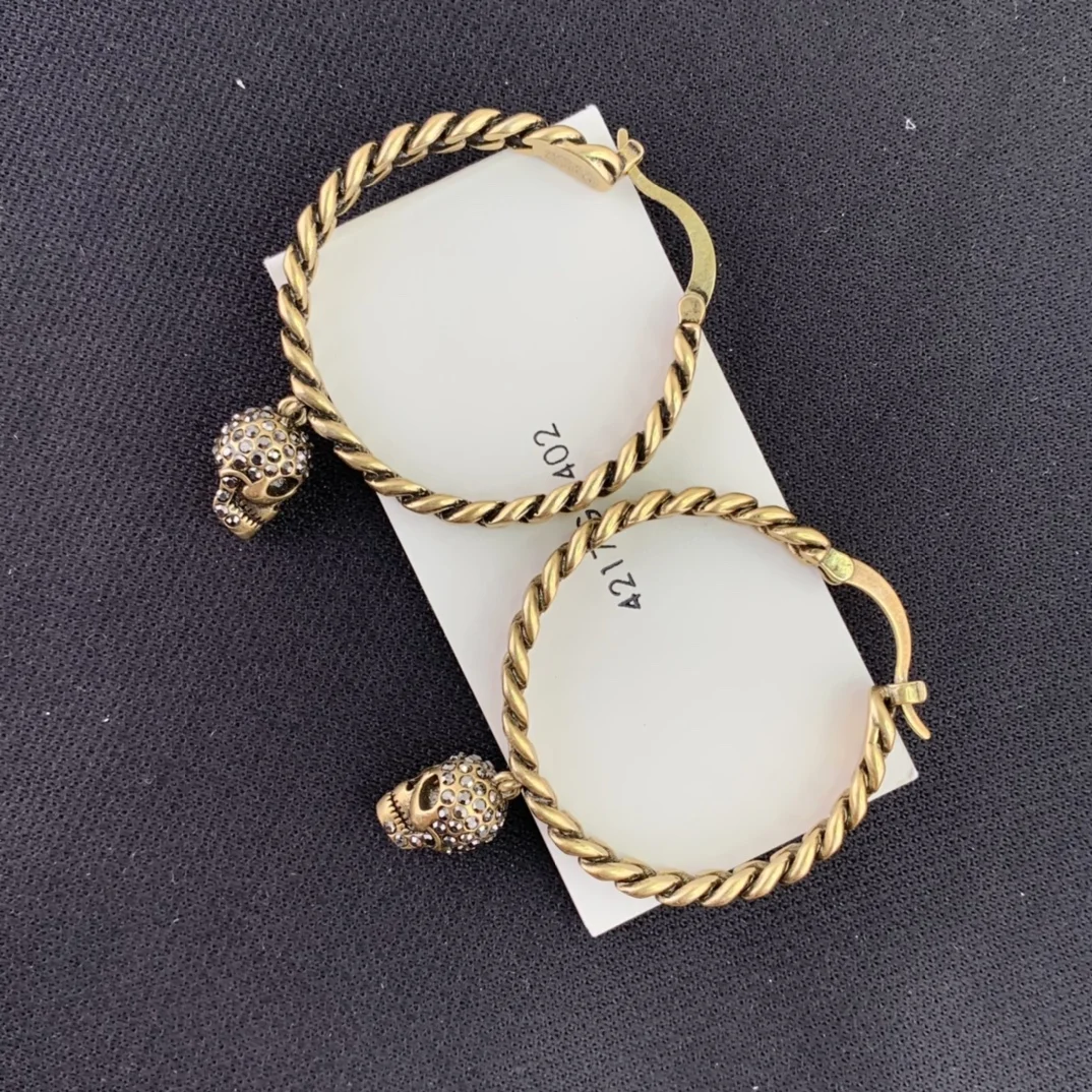 

Высококачественные Женские Модные Винтажные серьги-подвески золотого цвета в виде черепа, украшения для женщин