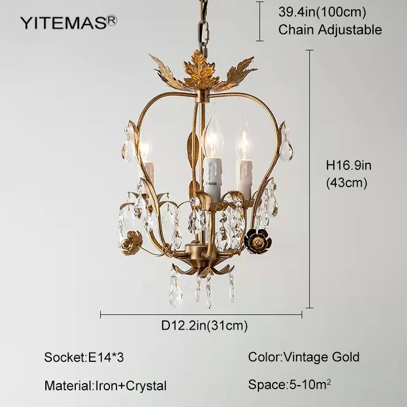 Люстра YITEMAS 9194 винтажное золото