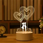 День Святого Валентина, подарок, любовь, кролик, медведь, детский Ночной светильник, светодиодный ночник для свадебной спальни, декоративсветильник светильник 3D сделай сам, Рождественский подарок 2022
