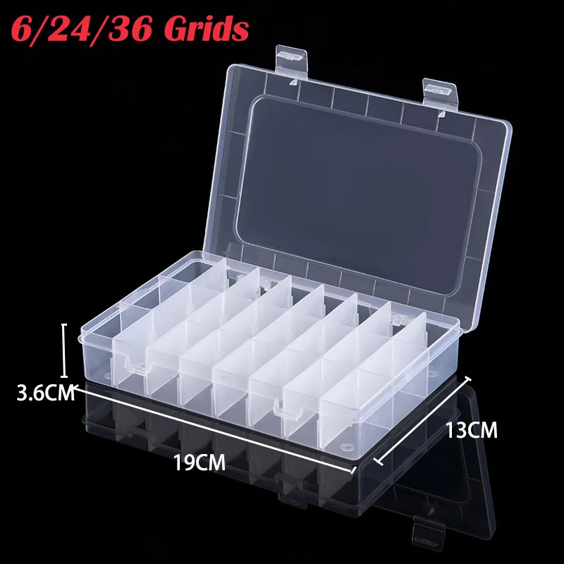Пластиковая шкатулка для хранения, 6/24/36 ячеек