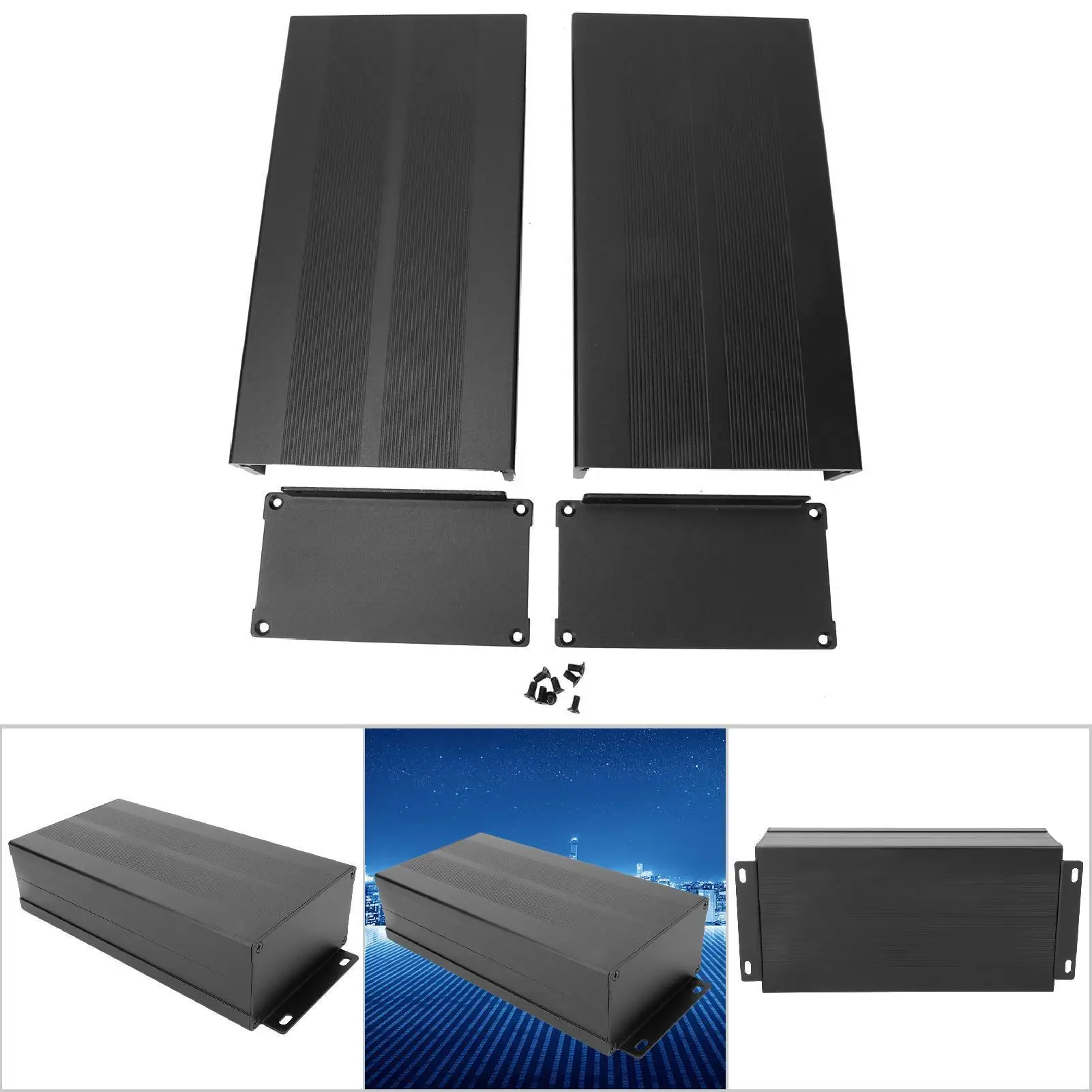 Алюминиевый корпус для охлаждения электронных печатных плат 106x200 мм идеально