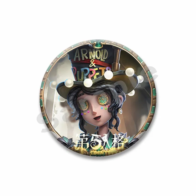 Фото Значок ужасов для приключений, игр, Identity V, мультяшная фигурка, Вера Марта Бехамфиль, круглая брошь, булавки, сделай сам, рюкзак, аксессуары для одежды №5