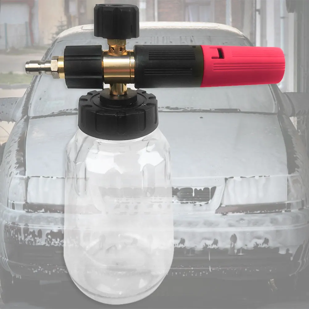 

1L High Pressure Car Washer 3000-3600psi Professional Foam Generator Adjustable Spray Angle 1/4 Quick Connector for Car Cleaning