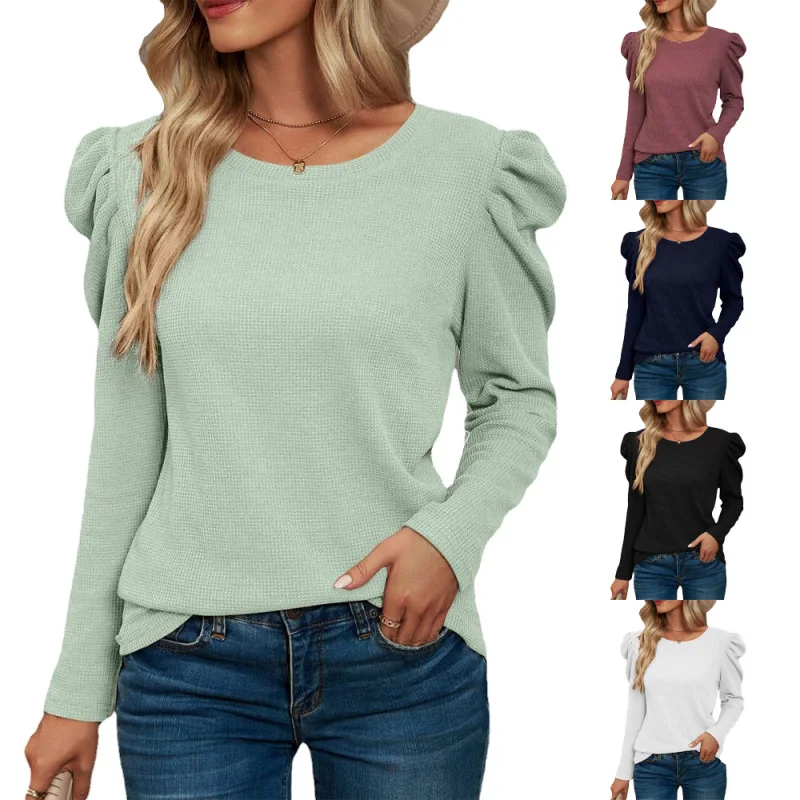 

New Autumn T Shirts For Women Clothes Fashion O Neck Long Sleeve Streetwear Vintage Solid Tops Female Casual Tee Shirt