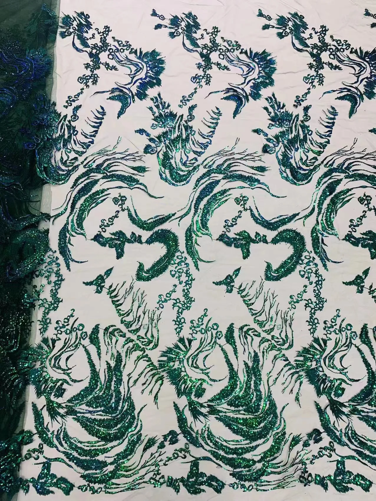 

Madison High Quality French Nigerian Sequins Net Lace 5yards African Tulle Mesh Sequence Lace Fabric for Dress