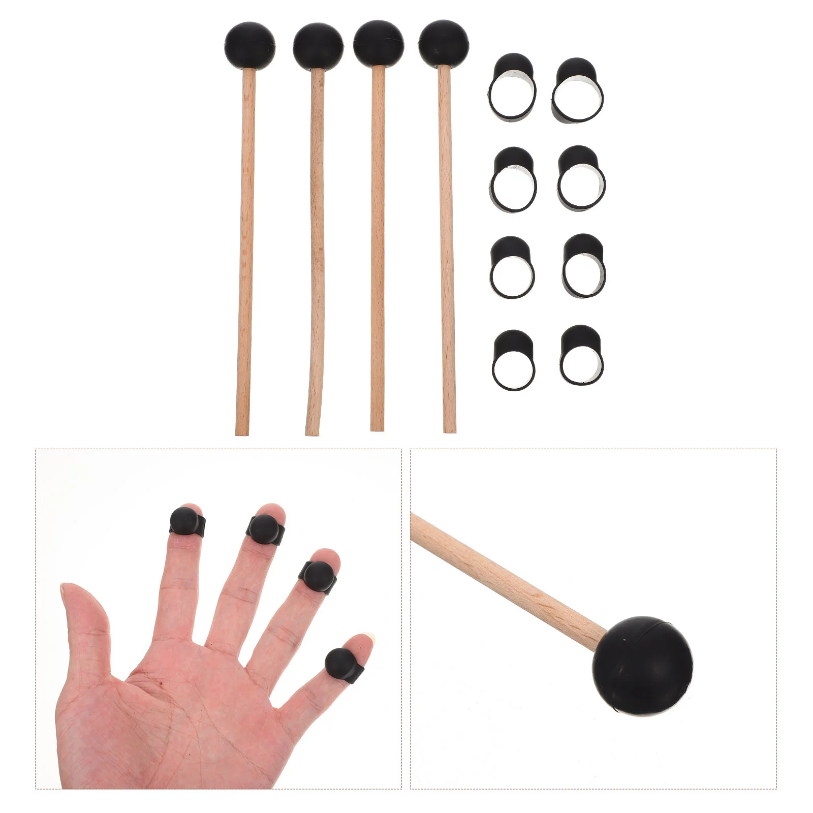 

Accessories Ethereal Drum Finger Cots Wood Tools Drumstick Silent Tips Silica Gel Empty Sticks