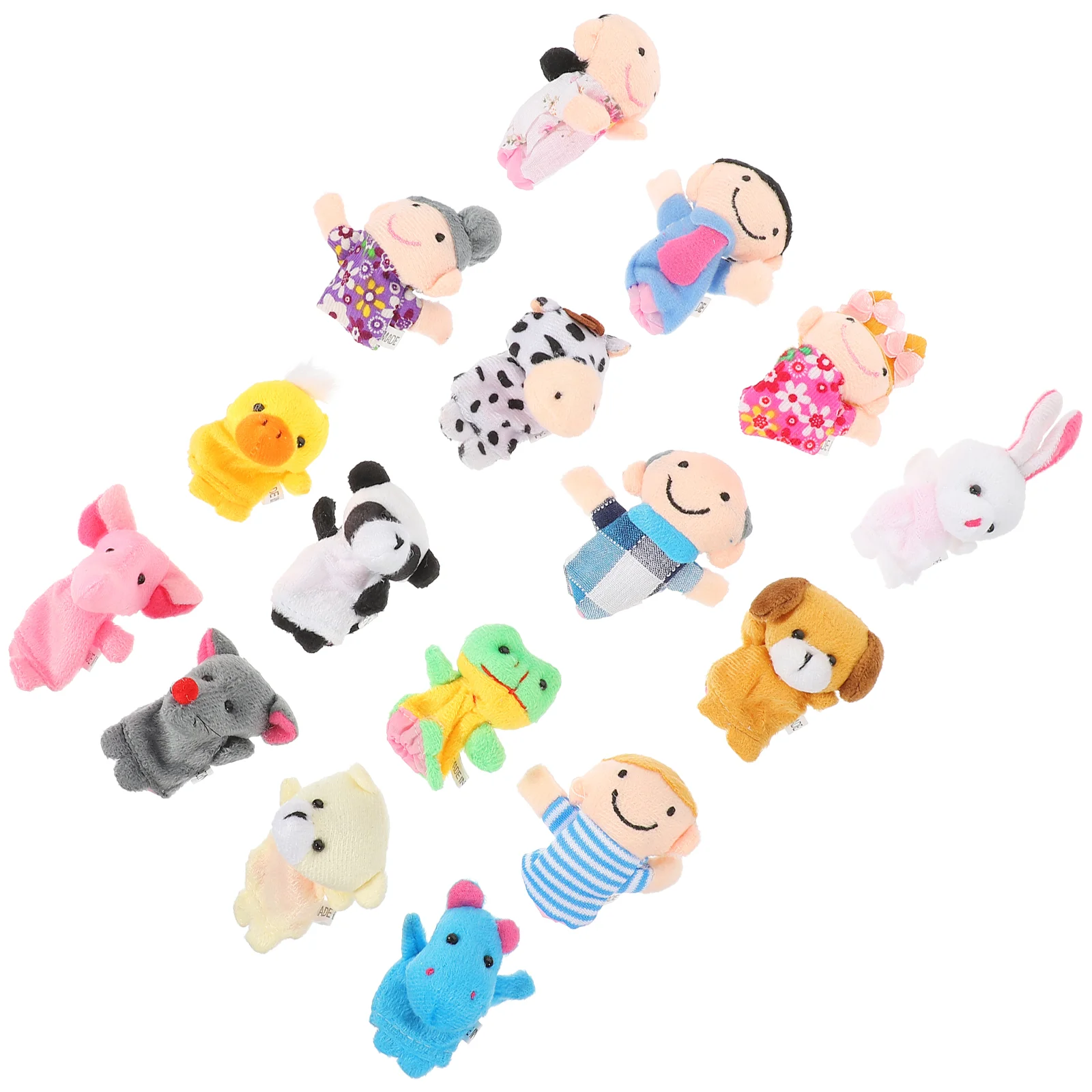 

16 Pcs Plush Toys Kids Finger Cartoon Animal Baby Puppets Story Parent-child