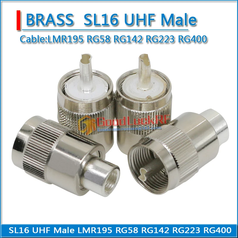 

PL259 SO239 SO-239 UHF Male Connector Socket Solder Cup For RG58 RG142 RG223 RG400 LMR195 50-3 Cable Brass RF Coaxial Adapter