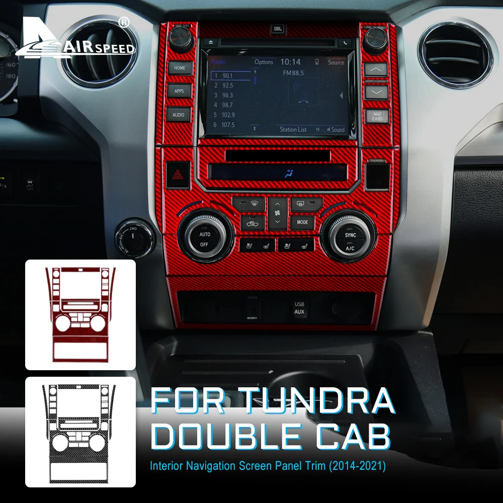 

Углеродное волокно для Toyota Tundra 2014, 2015, 2016, 2017, 2018, 2019, аксессуары, внутренняя отделка, Автомобильная навигационная панель, наклейка