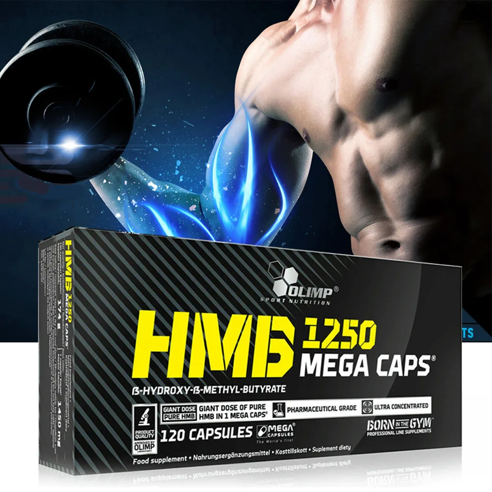 

OLIMP HMB 1250 мг, добавка для бодибилдинга, антикаболическая масса для массы мышц, устройство для сжигания жира, 120 капсул/коробка