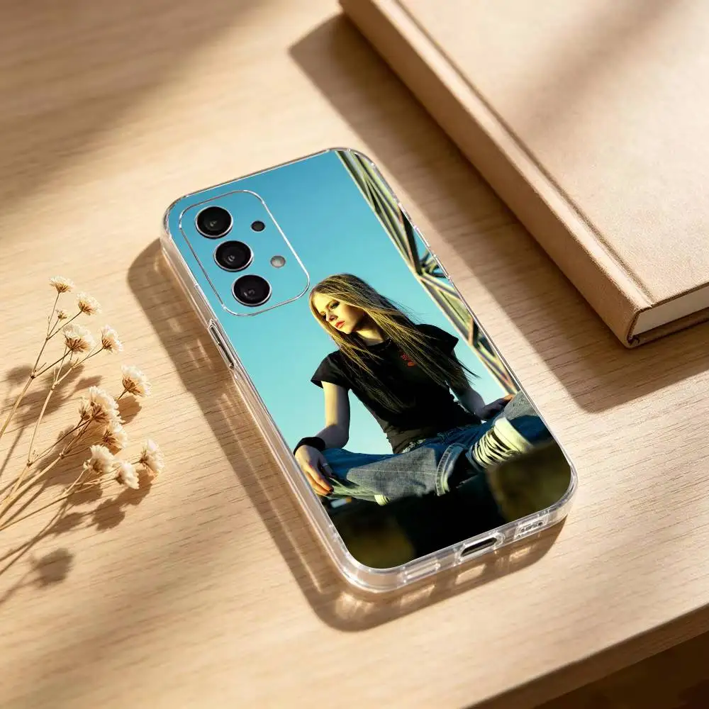 Фото Ретро-рок мерч Аврил Лавин Прозрачный чехол для телефона Samsung S25 S24 S23 S22 S21 S20 Ultra Plus FE Lite Note №5