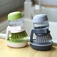 mini pot brush round plastic scrub tools dish soap handy spray pump brush kitchen cleaning pan pot washing supplies with stand