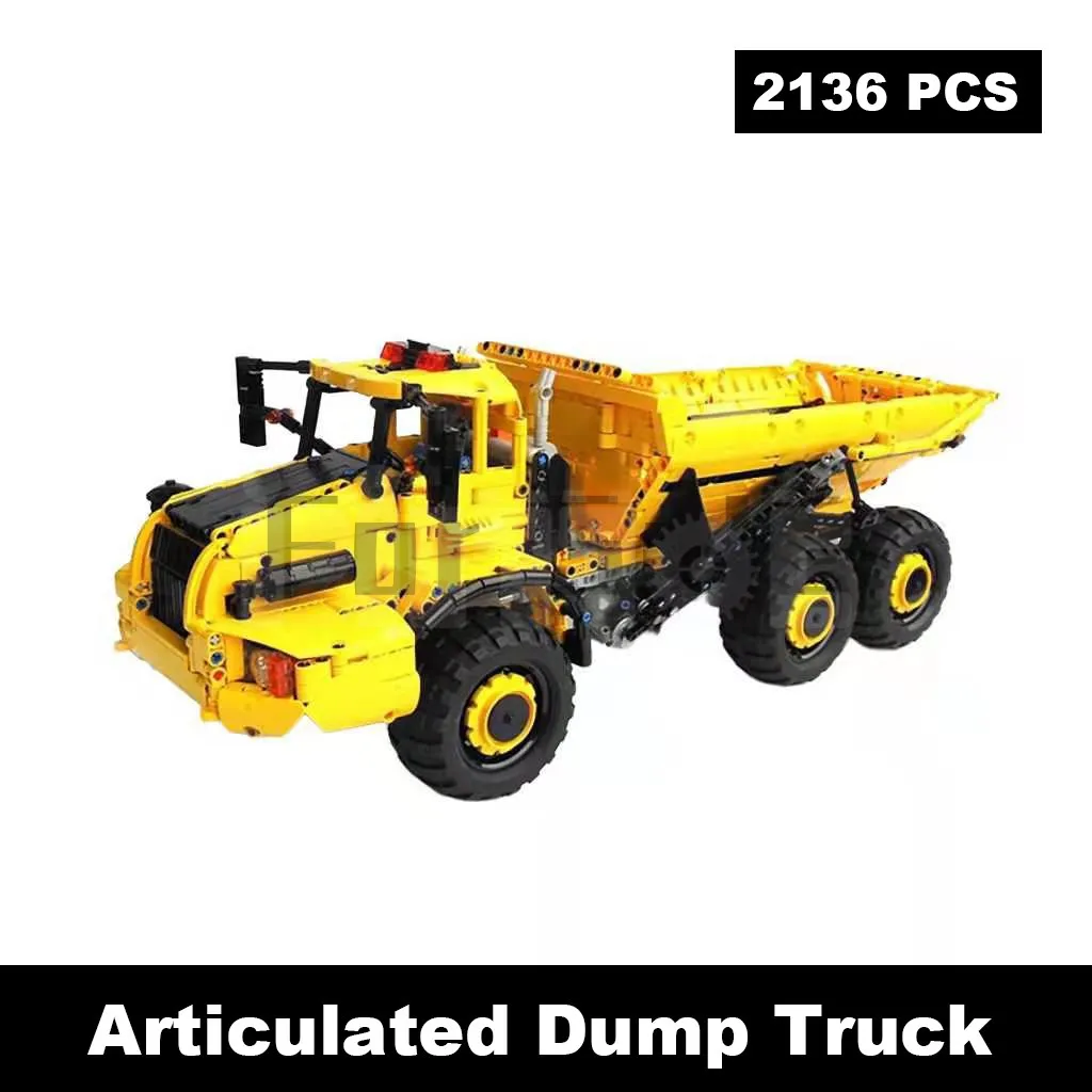 

The Moc-47047 Articulated Dump Truck Dual Remote Control 2136pcs Building Blocks Stitch Toys For Adults Kids Boys Girls Ages 12+