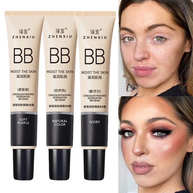 

Waterproof BB Cream Longlasting Moisturizing Liquid Foundation Cover Acne Spot Natural Face Base Makeup Matte Concealer Cosmetic