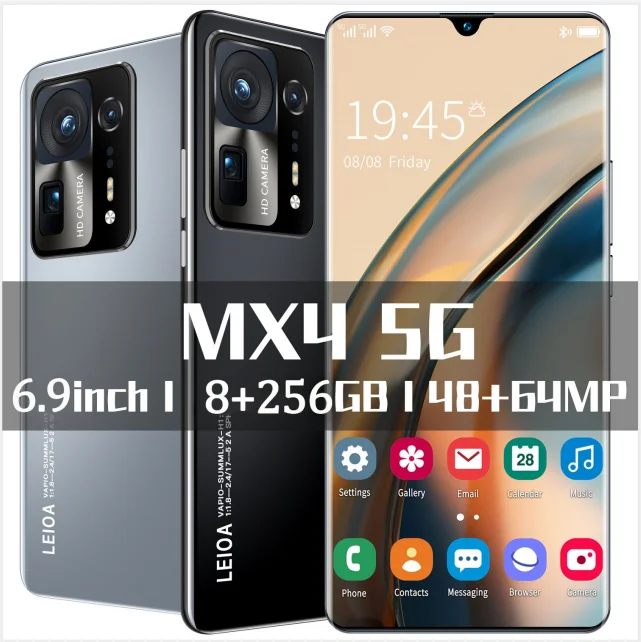 

2022 MX4 cheap smartphone new Cell Phone Big display Global Version 6.9Inch HD Screen 8GB+256GB Dual SIM 5G Network Smartphone