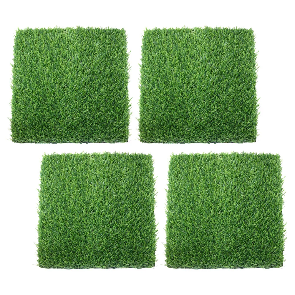 

4Pcs Artificial Lawn Mat Square Artificial Turf Fake Grass Pad Artificial Lawns Grass Mat for Garden