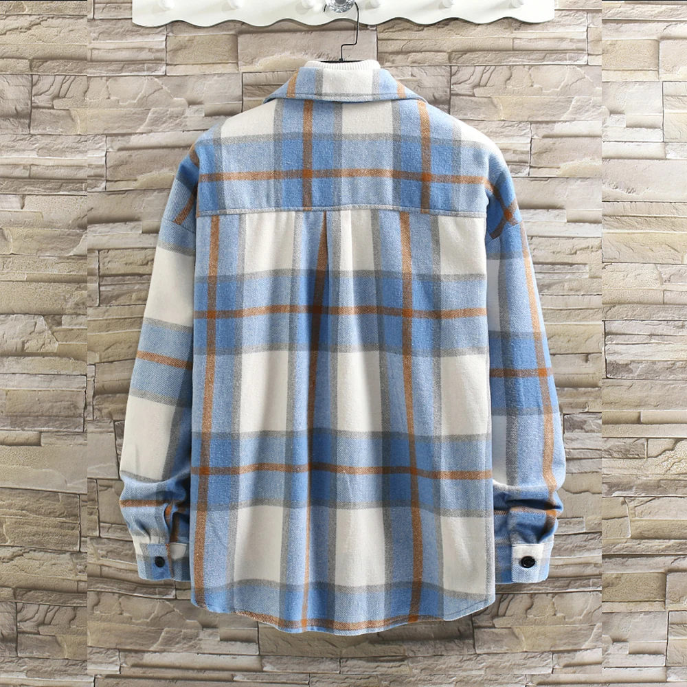 Men's Plaid Shirts Long Sleeves Casual Cardigan Shirts Fashion Spring Autumn Shirts