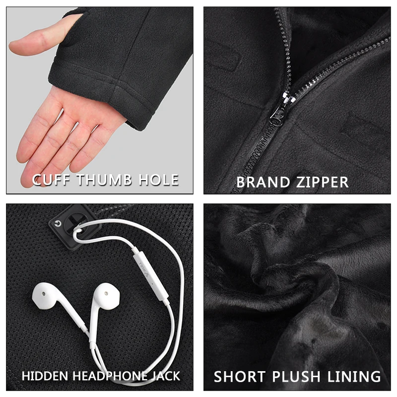 HAN WILD Tactical Fleece Coat Outdoor Cycling Jacket Hiking Outfit Camping Thermal Military Jackets Men Clothing Warm Coat