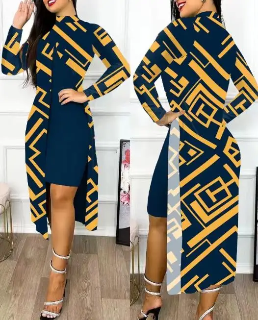 

Модное темпераментное дизайнерское платье с разрезом для женщин Европейская и американская мода женские летние новые платья-пуловеры средней длины