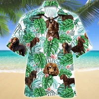 boykin spaniel dog tropical plant 3d all over printed hawaiian shirt mens for womens harajuku casual shirt unisex