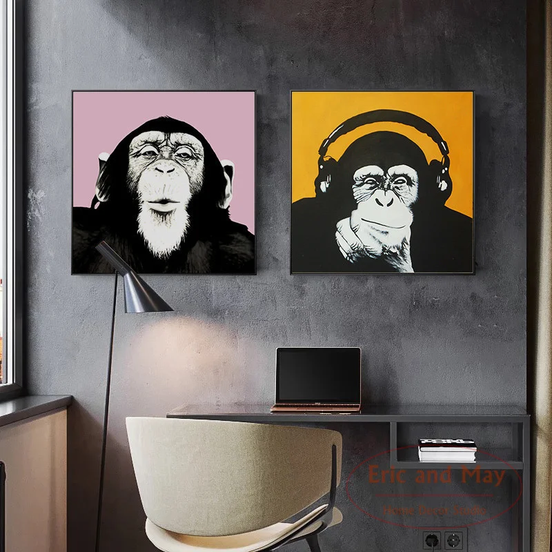 

Gorilla Monkey Pop Art Posters And Prints Canvas Painting Wall Art Picture Vintage Poster Decorative Home Decor Cuadros