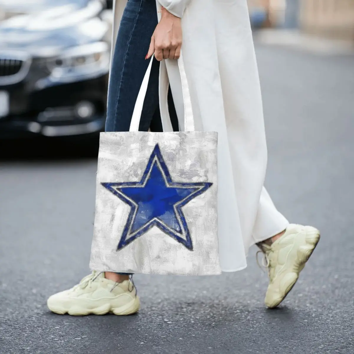 Cowboy Star Women Canvas Handbag Large Capacity Shopper Bag Tote Bag withSmall Shoulder Bag