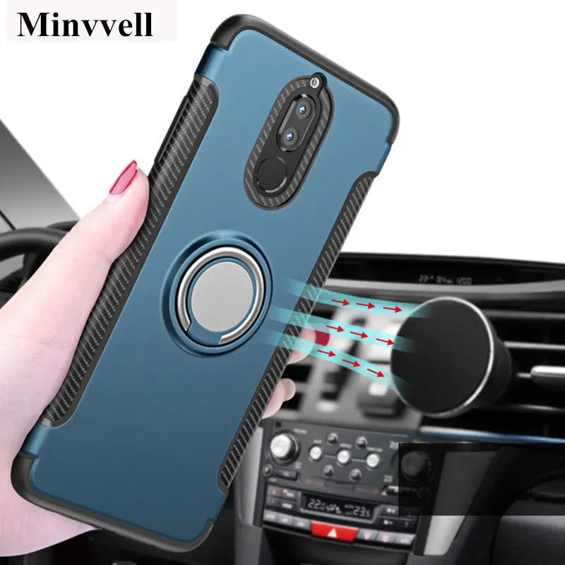 

For Huawei Mate 10 Lite Nova 2 Luxury Magnetic Car Holder Cover For P8 Lite 2017 P10 Plus P20 Pro Armor Stand Case Honor 8 9 7X