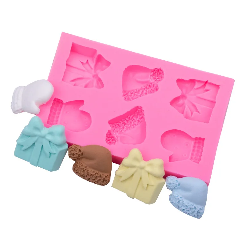 Hat Gloves Cake Baking Flip Sugar Cake Chocolate Decoration Silicone Handmade Mold 15-111