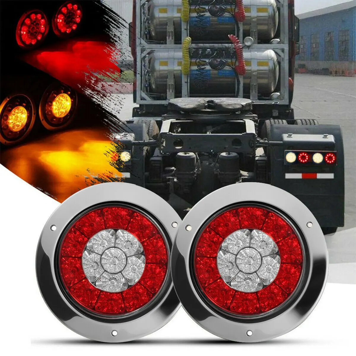 4 шт. 12-24 В 16 фотоэлементов 4-дюймовый Круглый тормоз для грузовика трейлера