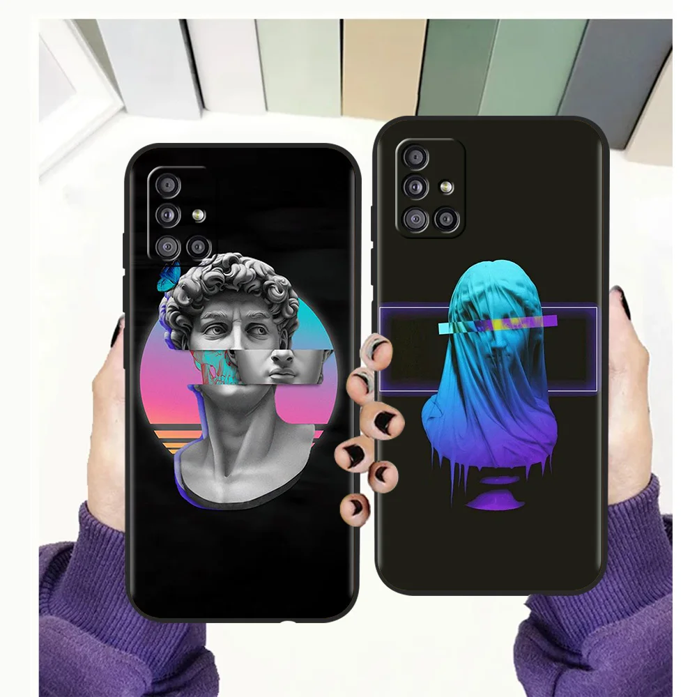 

Plaster Statue David Aesthetic Art Phone Case Cover For Samsung A13 A22 A32 A52 A72 A51 A71 A21S A31 A41 5G Silicon Luxury Shell