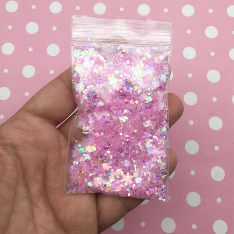 

50g/bag Light Pink chunky glitter mix Glitter face body hair nail art | Loose glitter, resin /Nail Art Pink Fairy glitter