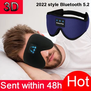 new 3d wireless music headphone sleep breathable smart eye mask bluetooth headset call with mic for ios android mac dropshipping free global shipping