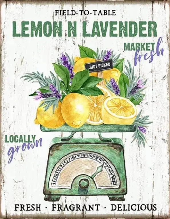 Жестяной знак лимон и Лаванда для гостиной бара паба клуба кафе дома День матери