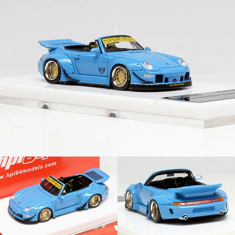 

Hpi64 limited edition 1:64 Porsche wide body 911 modified RWB 993 open-top replaceable simulation resin car model