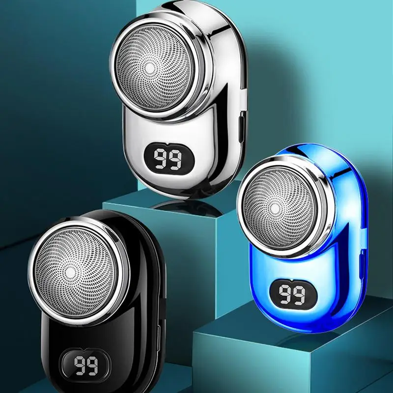 

Mini Shavers For Men Portable Waterproof Electric Pocket Razor With Power Indicator Stainless Face Razor For Father Boyfriend