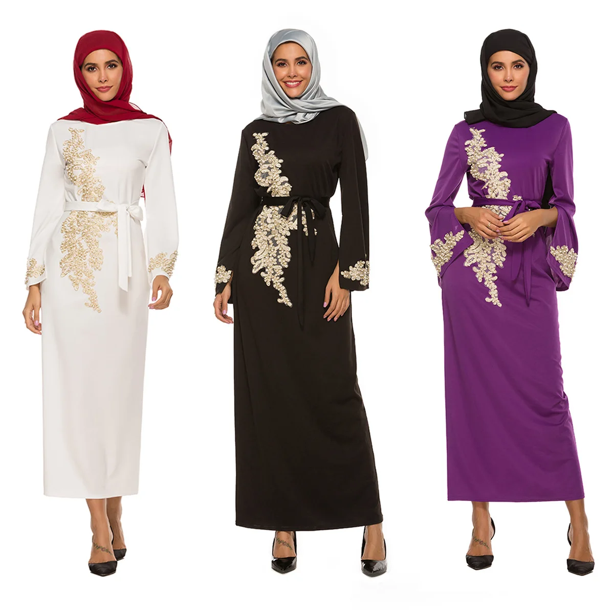 Осенне-зимнее платье с вышивкой Дубай турецкое мусульманское платье кафтан Европейское мусульманское платье Африканское женское платье п...