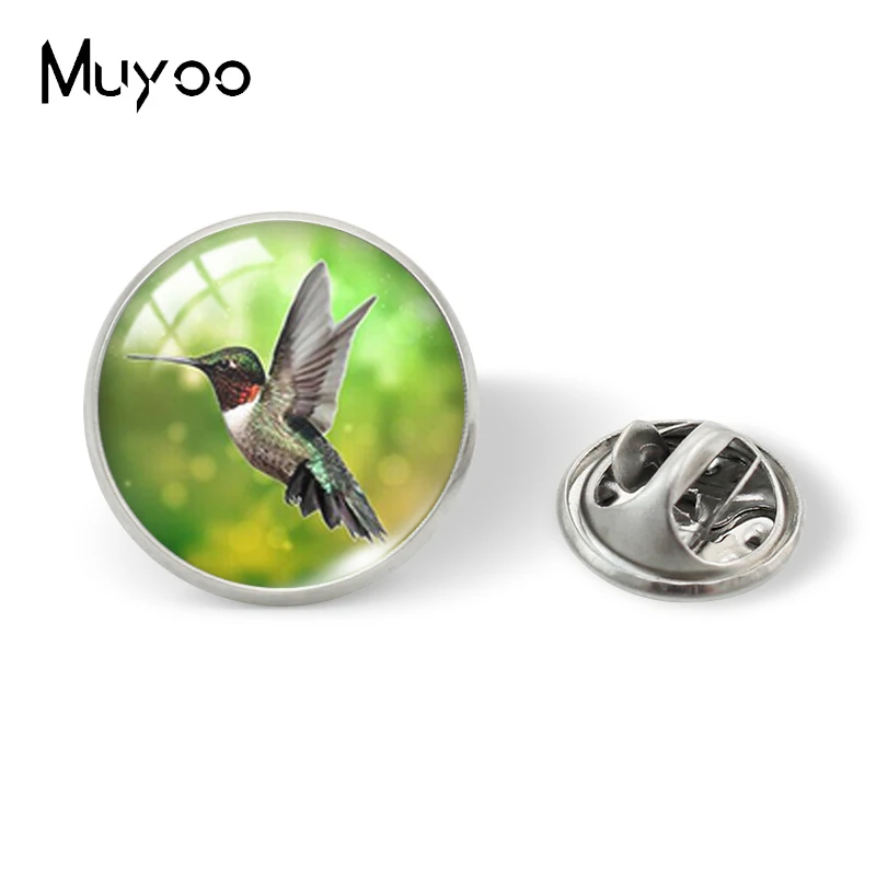 Новое поступление 2024 модная красочная синяя колибри птица с цветами стеклянный