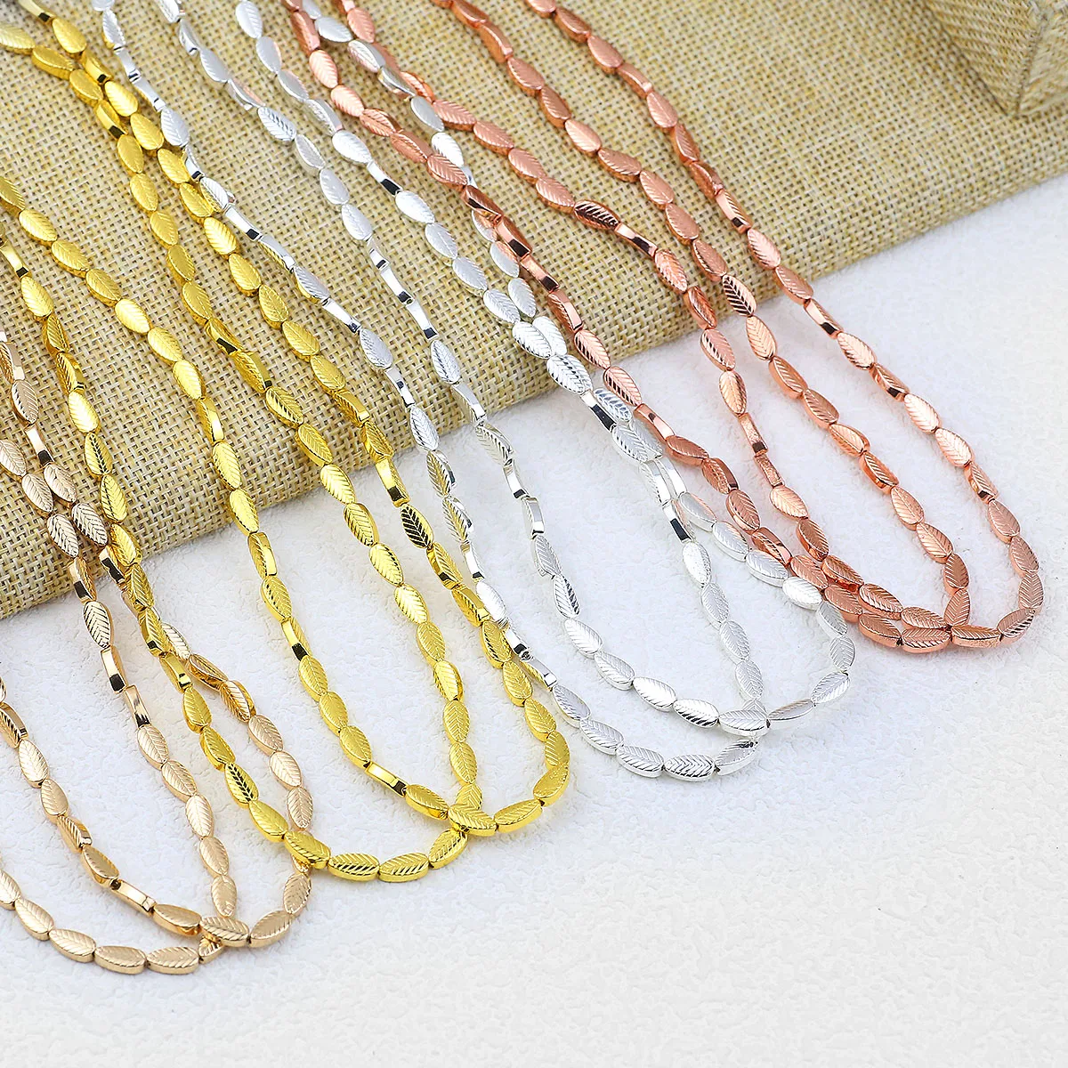 Золотой цвет лист гематит бусина натуральный камень разделитель свободные