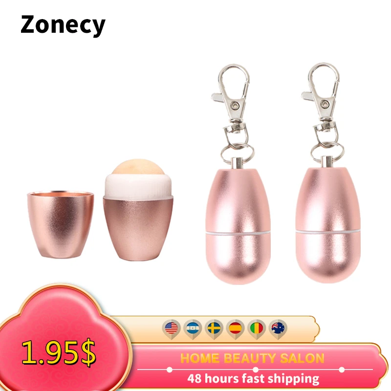Keychain Face Oil Absorbing Roller Volcanic Stone Oil Removing Rolling Ball Reusable Oil Roller Massage Rod Face Skin Care Tool