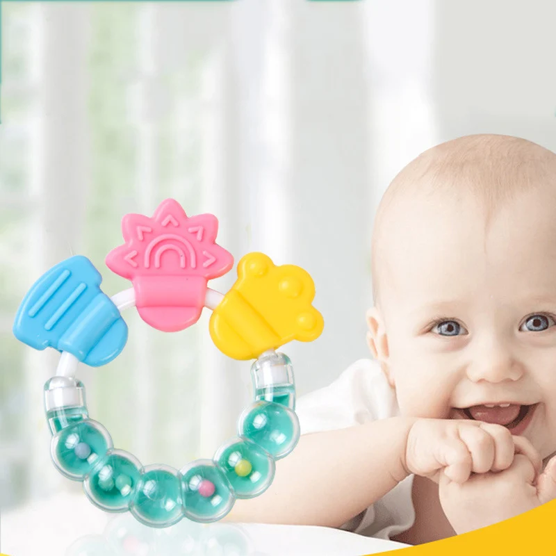 

Baby Rattles Teether Toy Sticks Teeth Baby Toys Gutta Molar Bars Baby Racing Silicone Intelligent Appease Best Gift for Kids