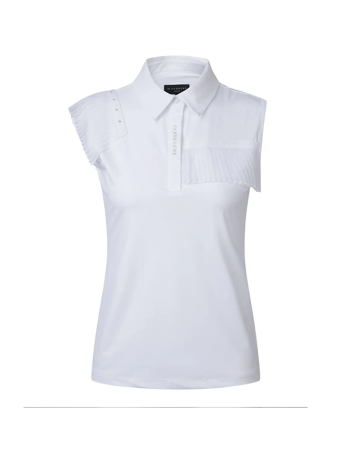 

Korean Original St Andrew Golf Women's Polo Neck Tank Top Solid Color Top Slim Fit Breathable Ball Jersey Tennis Badminton