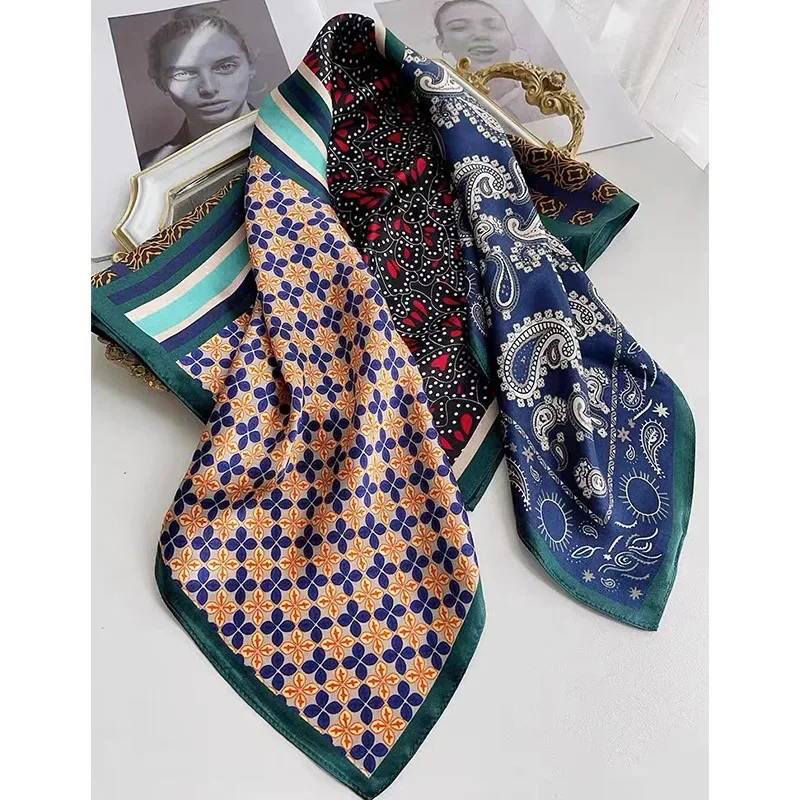 Элегантный бархатный квадратный шарф с перламутровыми блестками женский