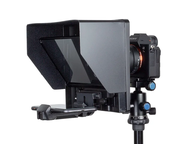 

Portable 10 inch Folding Teleprompter supports 11" Smartphone/Tablet Prompting Smartphone DSLR Shootins with Remote Controller