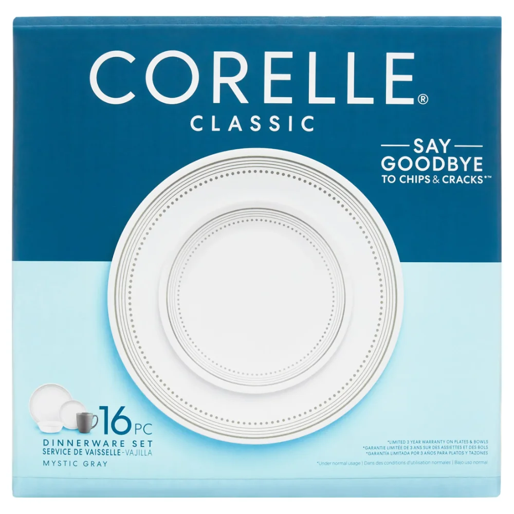 

Corelle Classic Mystic Gray 16-Pieces Dinnerware Set outdoor camping