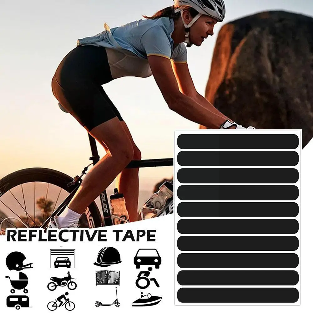 

1 Kit of 10 Retro Bike Stickers Reflective Stickers Reflective Tape Strips for Motorcycle Helmets Bike Scooters Stroller Bu H3Y9