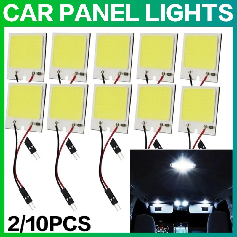 

2/10 PCS Car Interior Accessories 18/24/48 SMD T10 4W 12V COB Car Interior Panel LED Lights Lamp Bulb Car Dome Light Car Panel