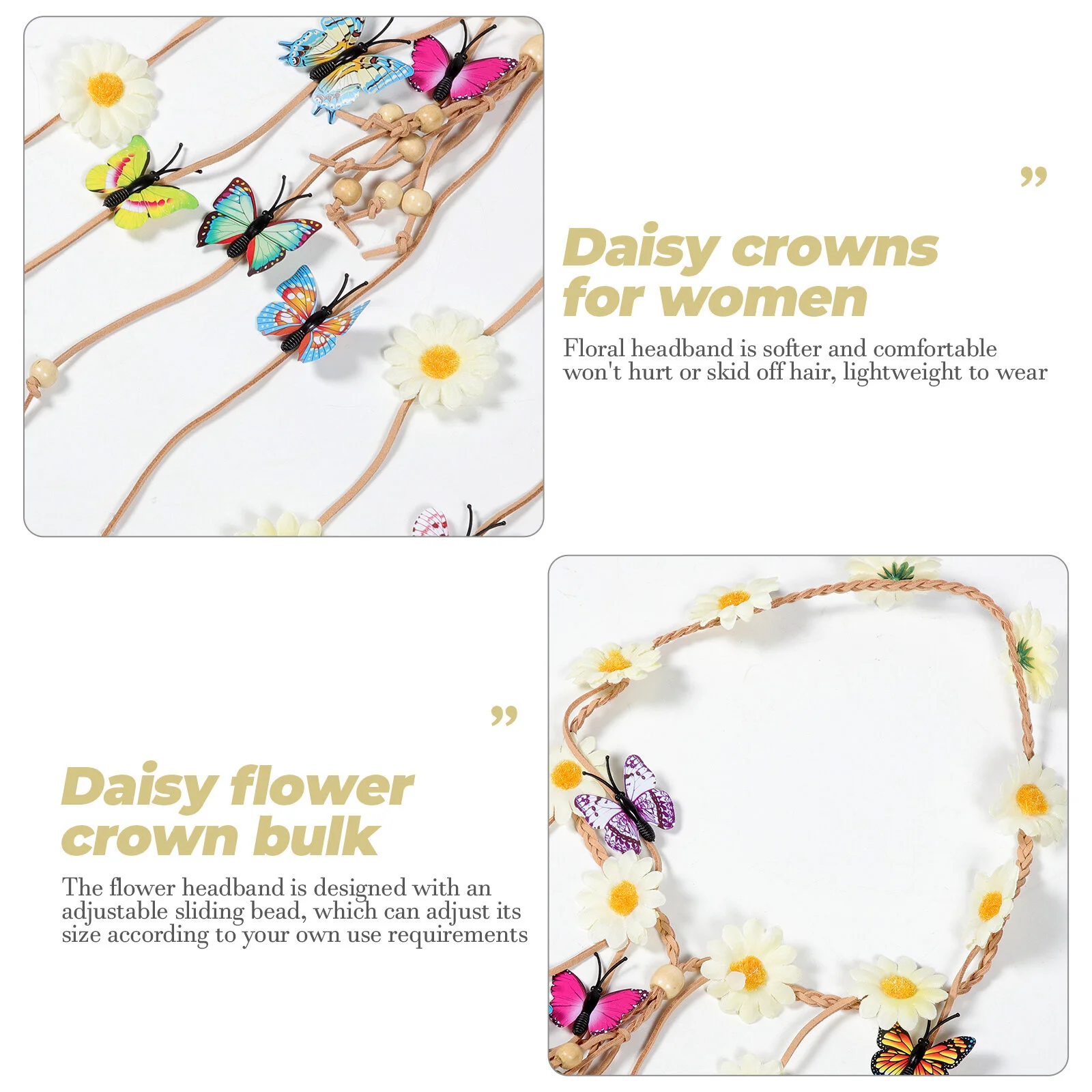 Hair Accessories Floral Headband Daisy Flower Headpiece Headbands Women Wedding Crown Bulk