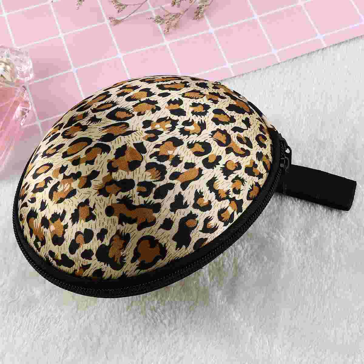 

Silicone Case Invisible Storage Case Zippered Travel Case for Women(Leopard)