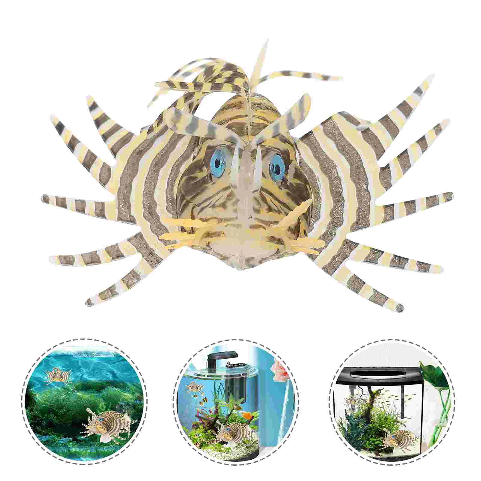 

Aquarium Tank Silicone Ornament Artificial Fake Floating Ornaments Decor Decorations Fishes Moving Glowing Decoration Lionfish