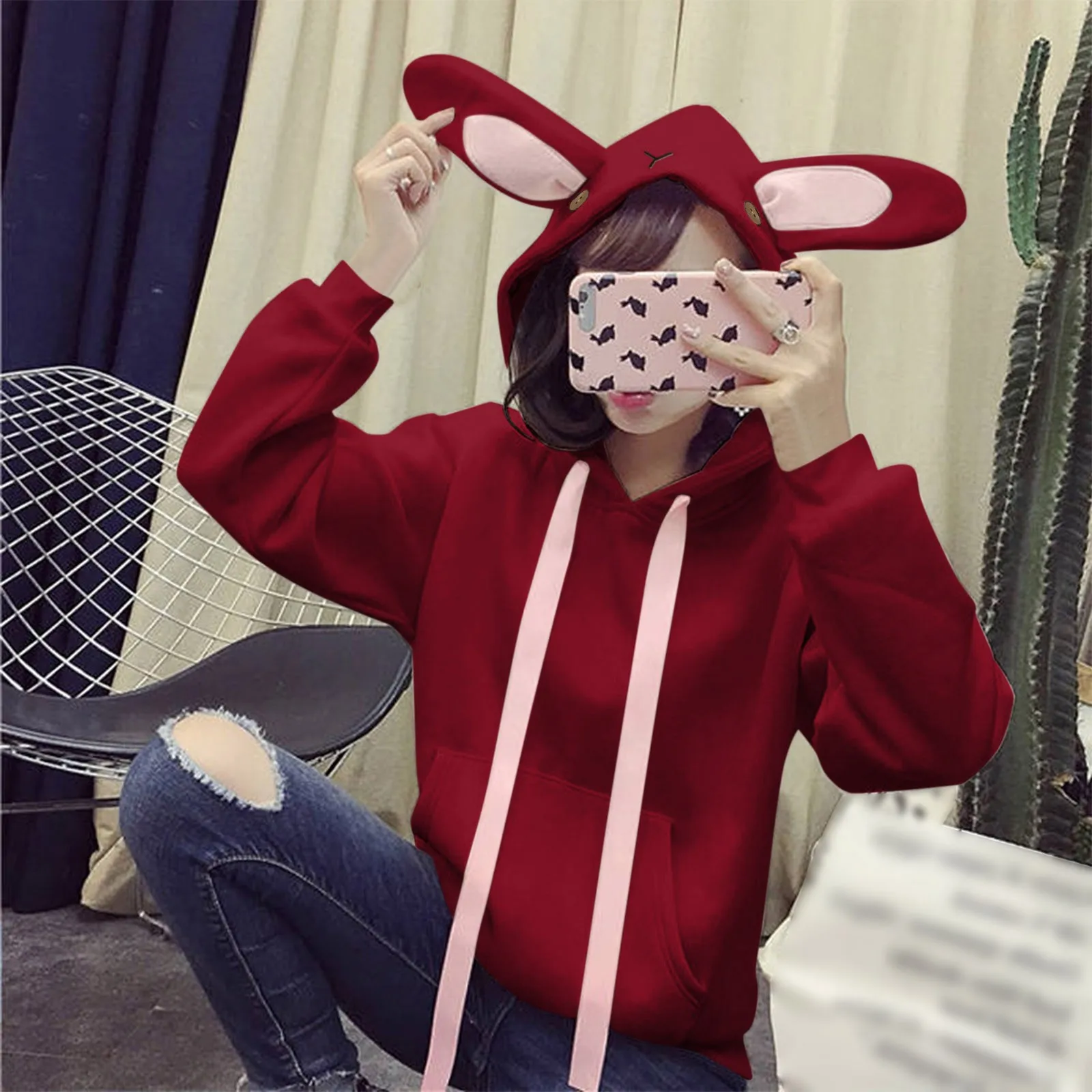 

Casual Sweatshirts For Womens Rabbit Ears Hoodies Fall Fashion Womens Casual Hoodies Pullover Pullover Sweatshirt Women Casual